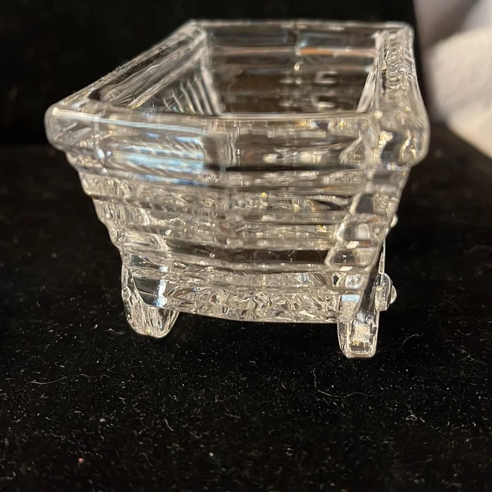 Lead Crystal Wheelbarrow & Hand Cart/Goat Cart Great for storing Sweetener Pkts
